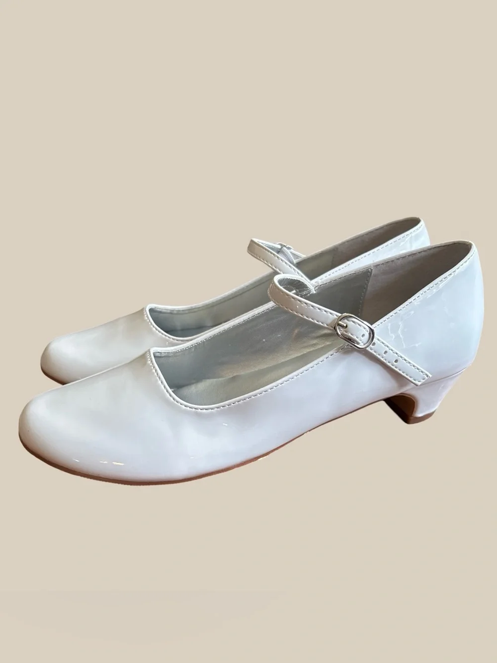 Nina Seeley White Patent Leather Mary Jane Pumps Girls SZ 3M Communion Wedding